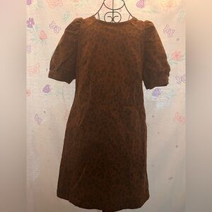 Denim animal print dress